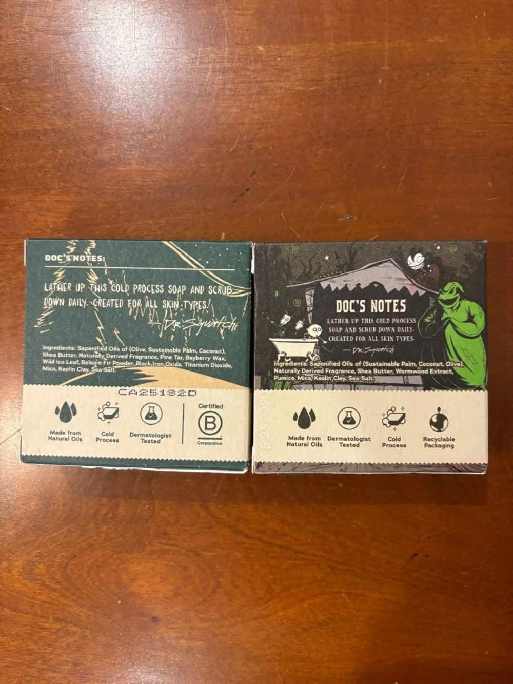 Dr. Squatch Men's Natural Soap Duo, Oogie Boogie’s Brew/Snowy Pine Tar (limited)